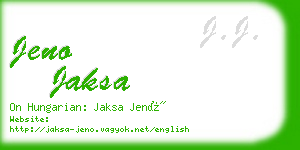 jeno jaksa business card